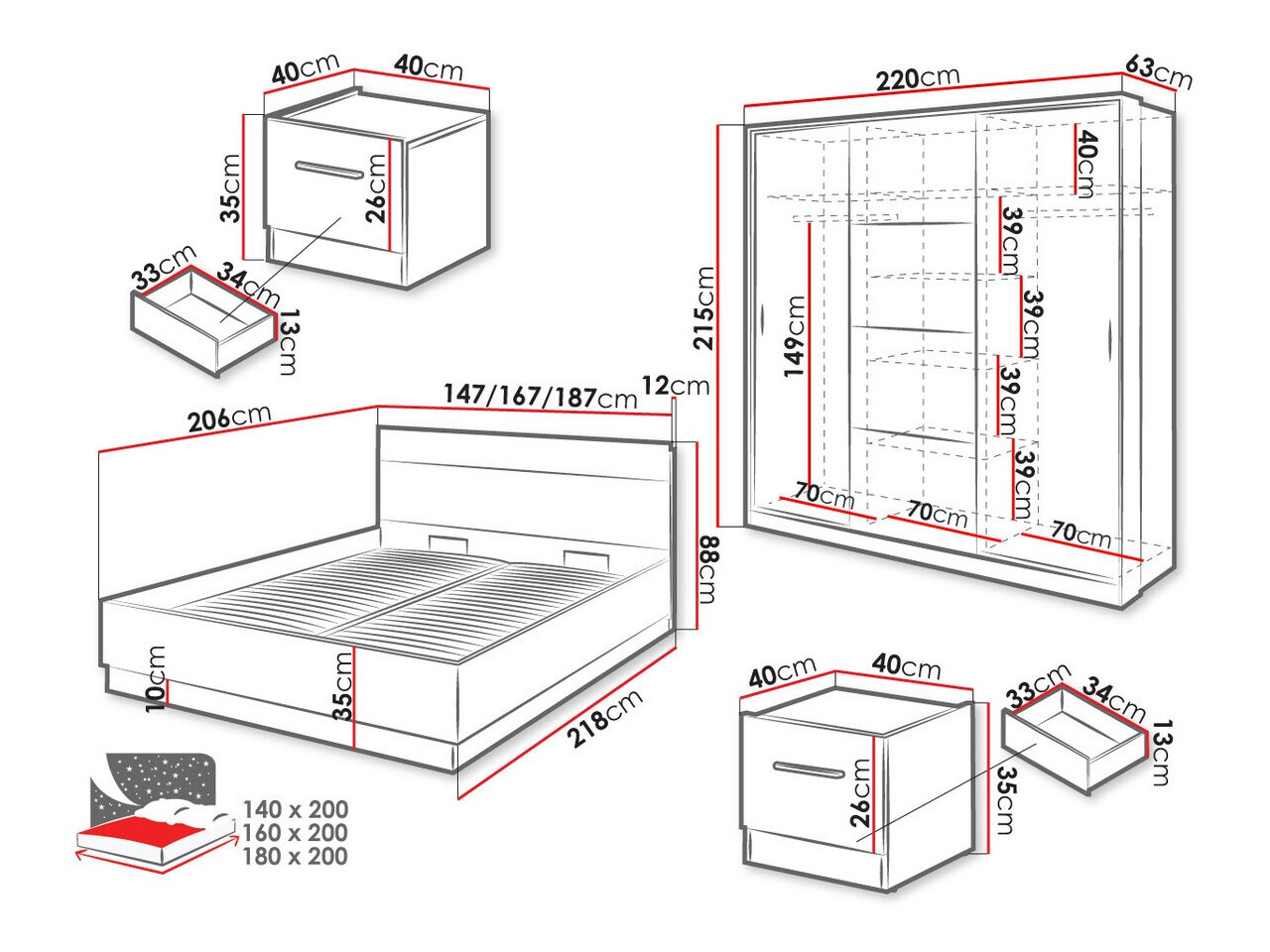 Set spavaća soba Livsori 109