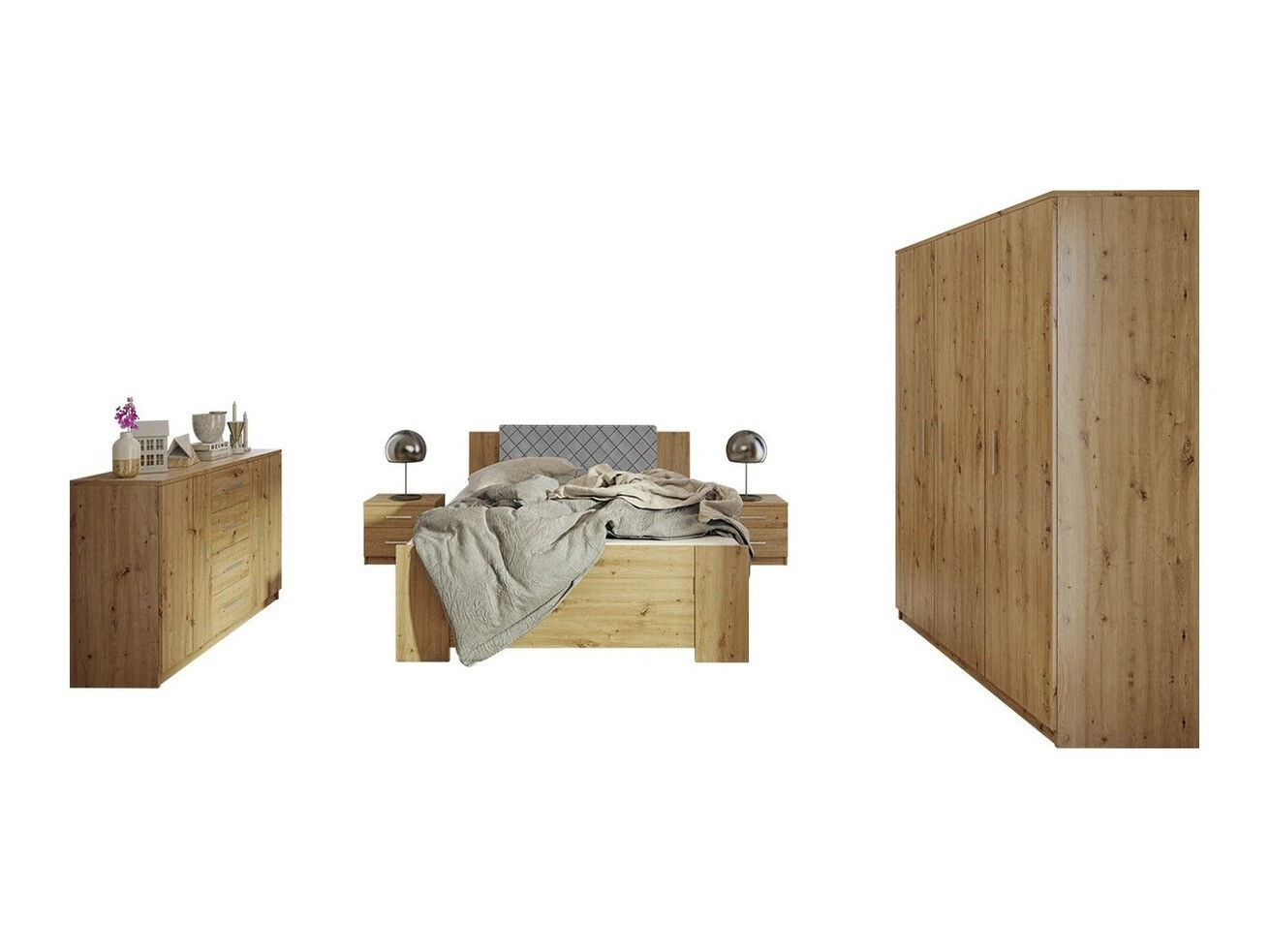 Set spavaća soba Catromi 123 (Artisan hrast + Soft Pik 029)