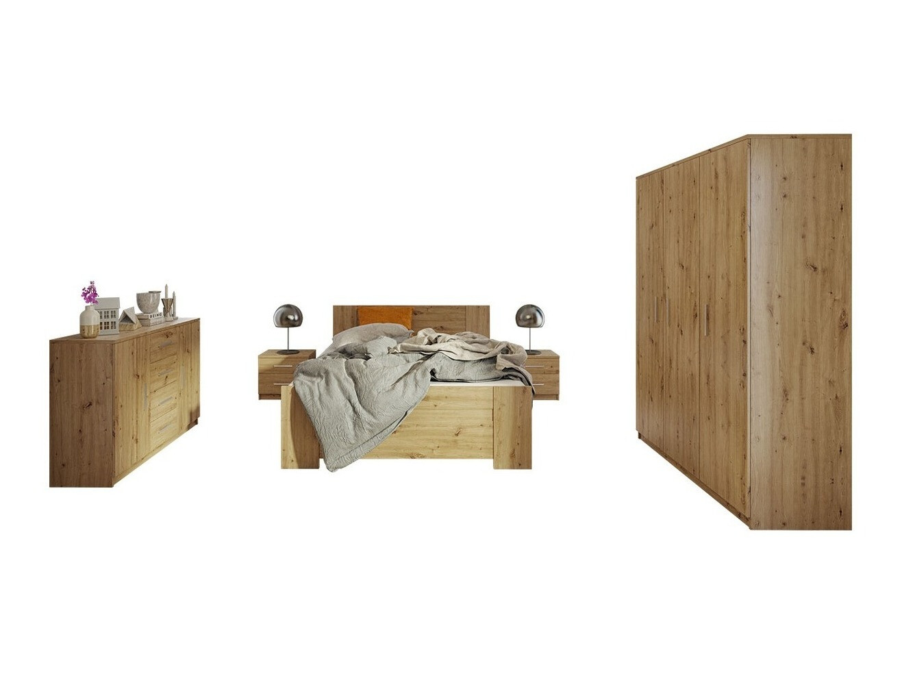 Set spavaća soba Catromi 123 (Artisan hrast)