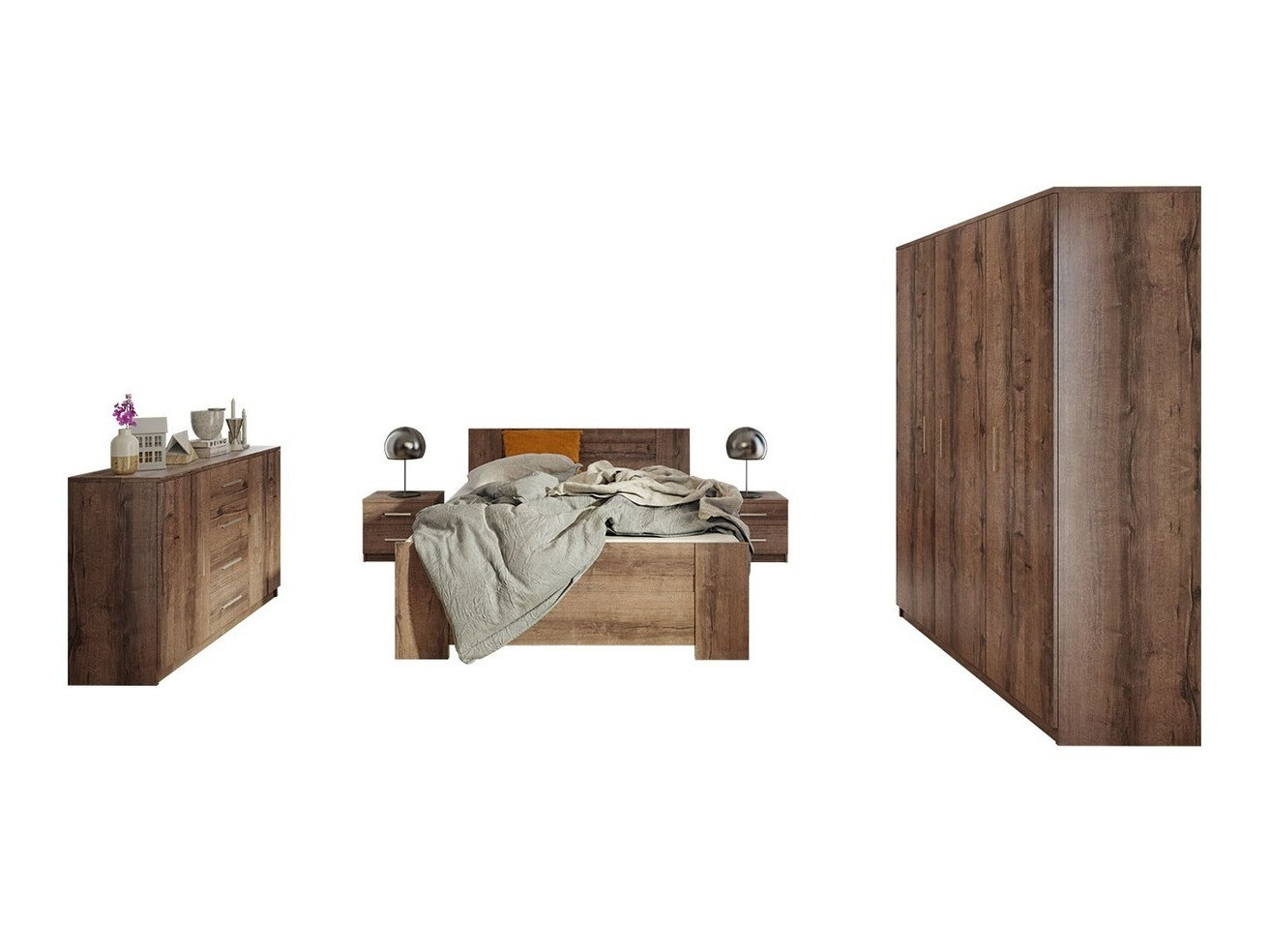 Set spavaća soba Catromi 123 (Manastirski hrast)