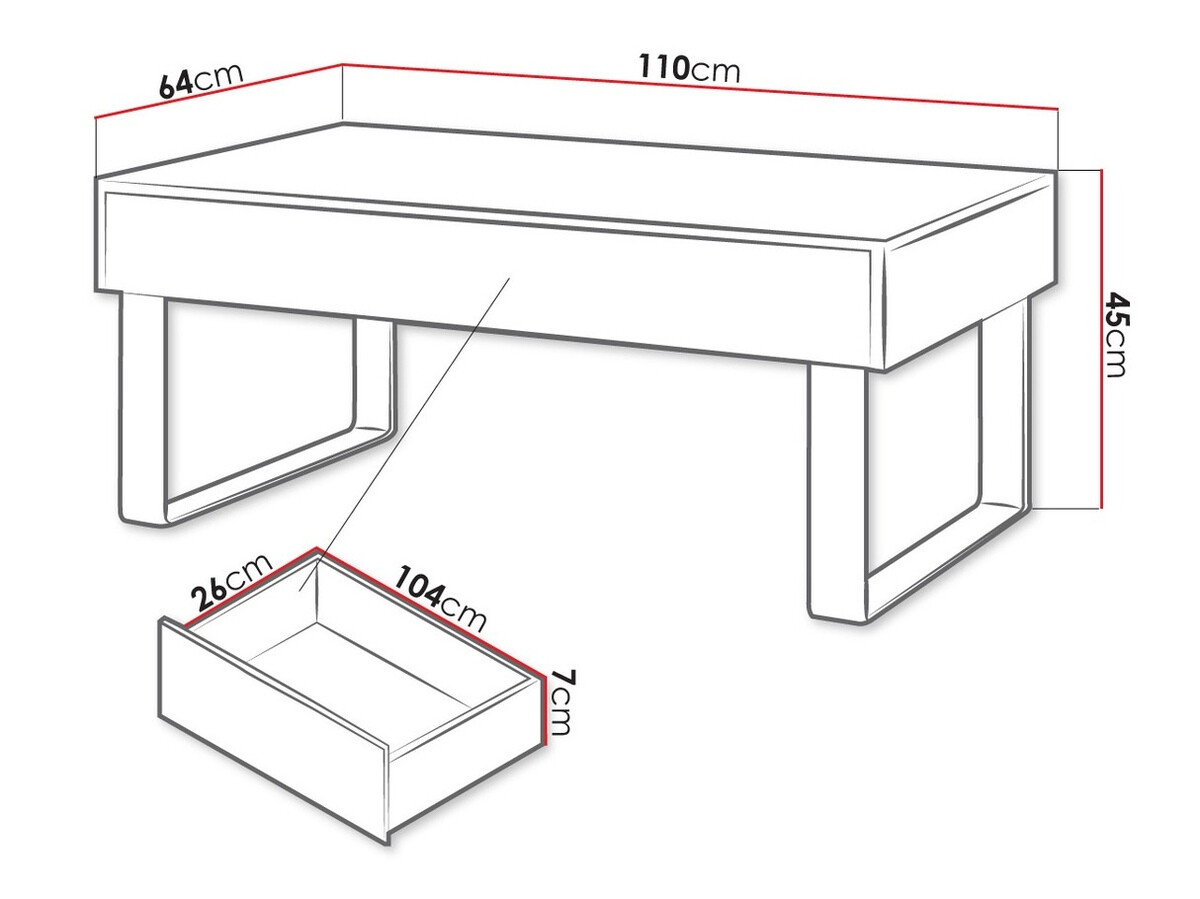 Stočić za kafu Tivdalu 138 (Belo + Sjajno belo)