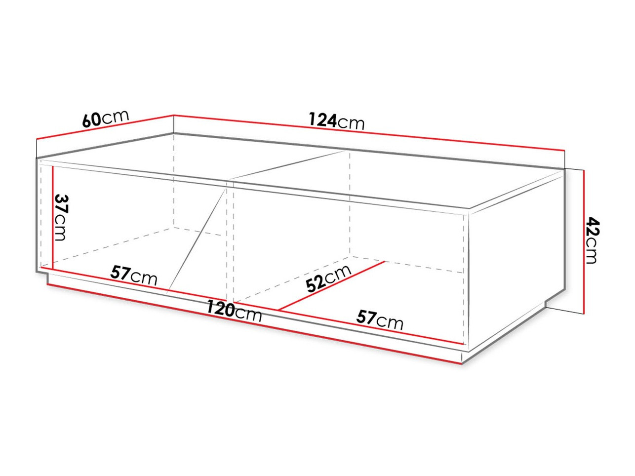 Modularni stočić za kafu Comfivo Daldune (Hrast Votan + Belo)