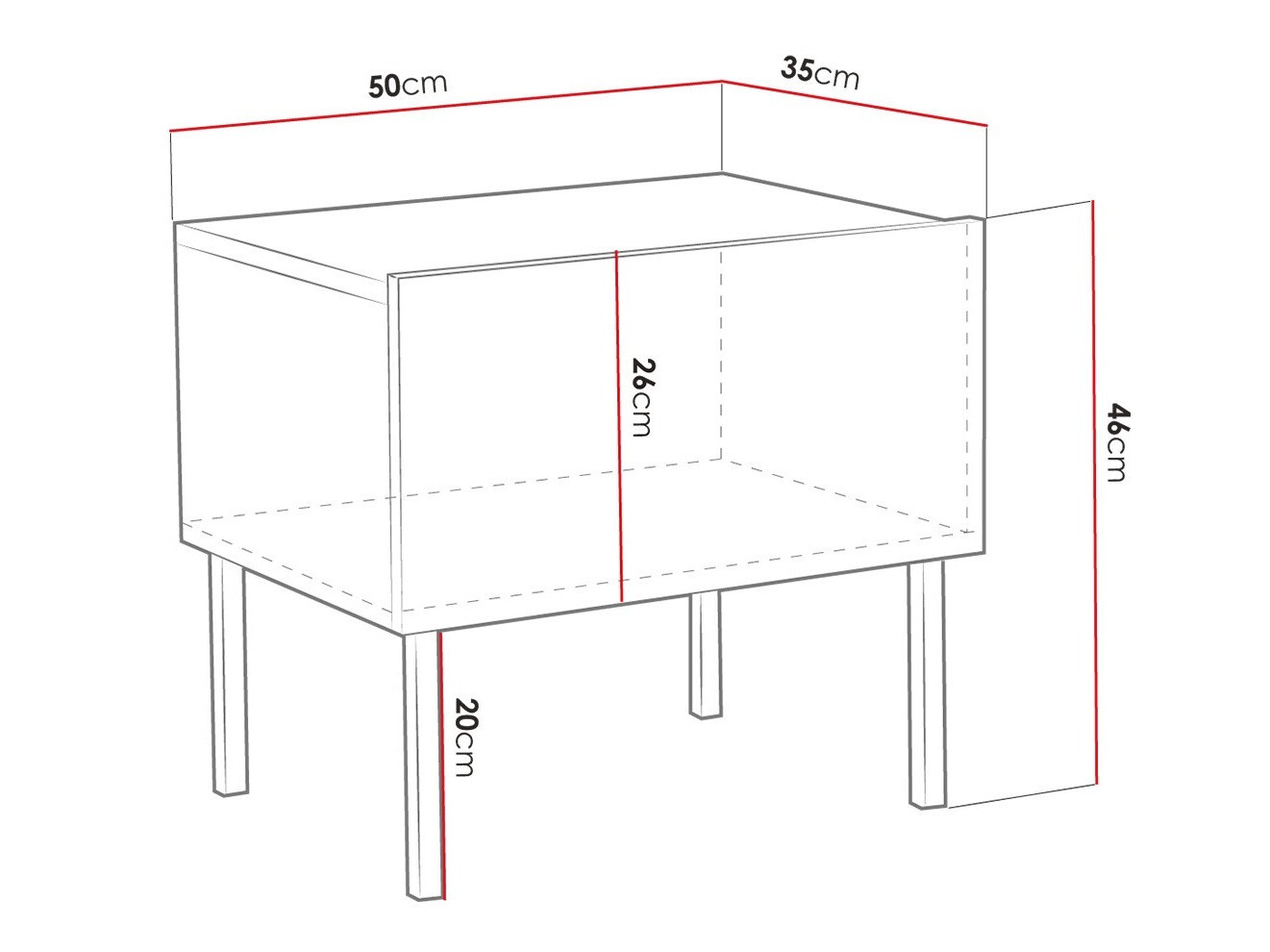 Noćni ormarić Natar (Belo + Sjajno belo)