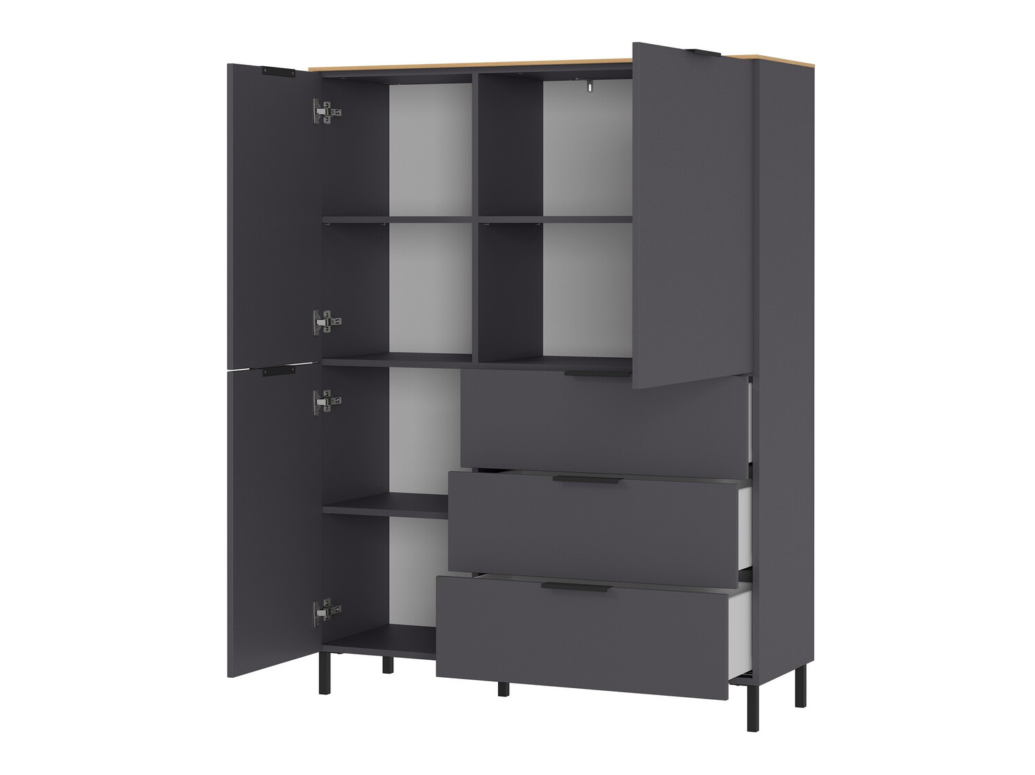 Polica Revteno 100 (Graphite + Navarra hrast)