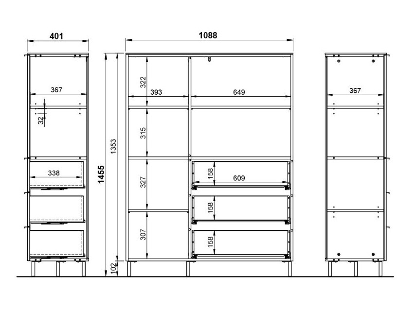 Polica Revteno 100 (Graphite + Navarra hrast)