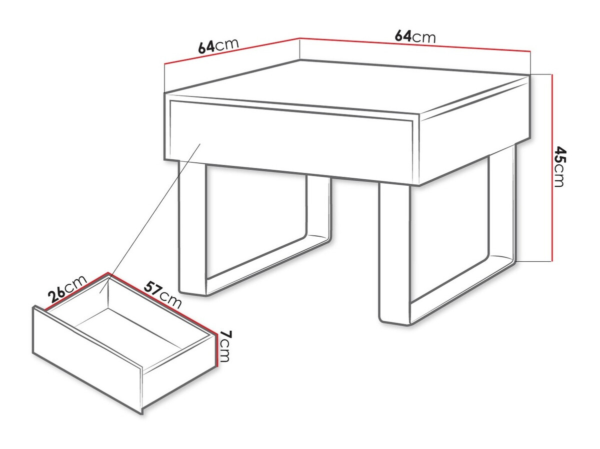 Side table Tivdalu 137 (Belo + Sjajno belo)