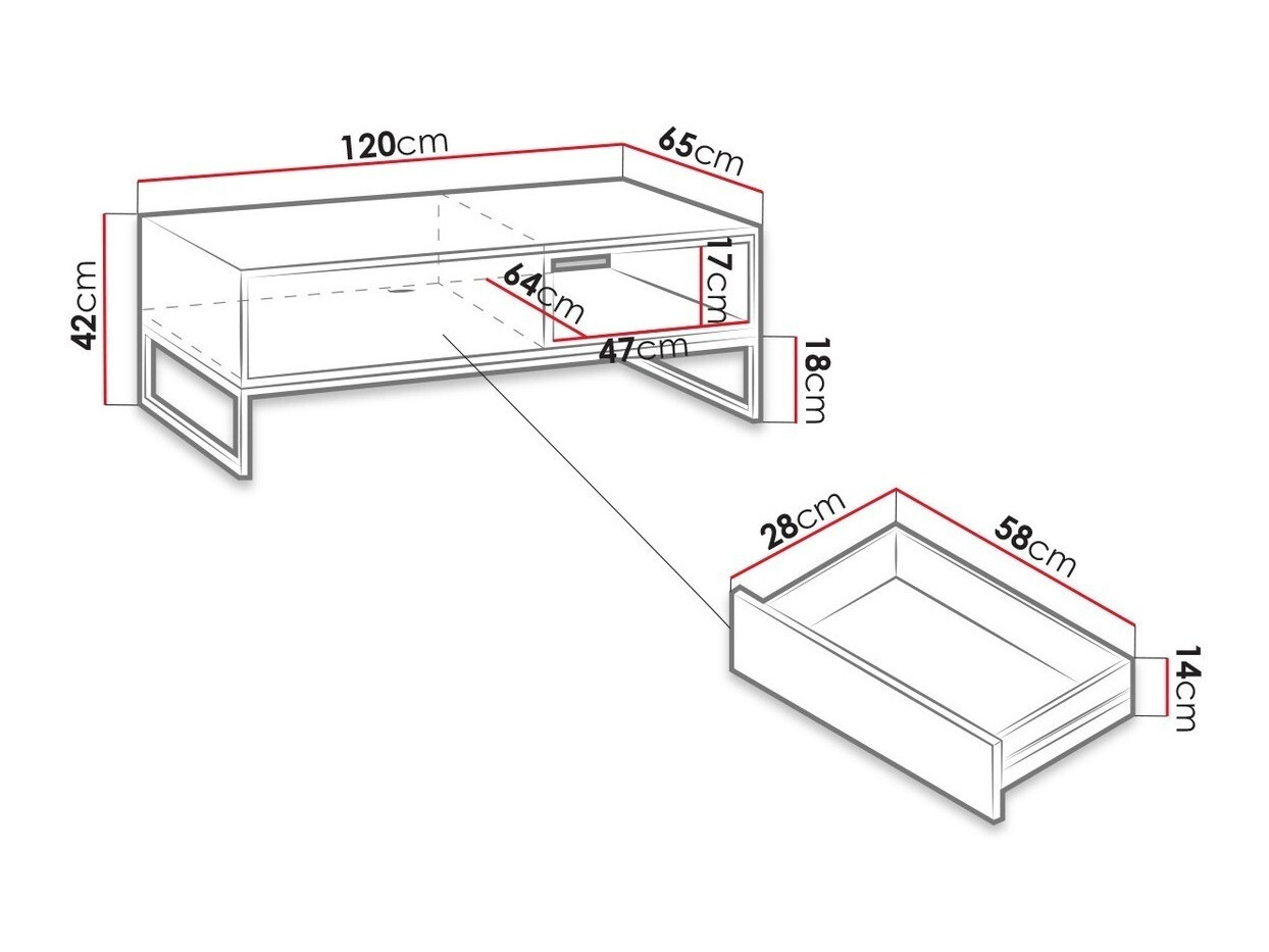 Stočić za kafu Baltesi 103 (Belo + Zanatski hrast)