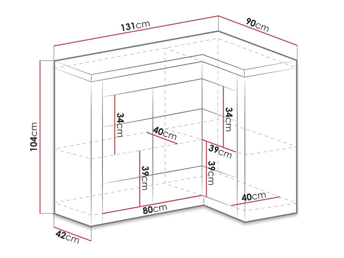 Ugaoni ormar Serfeno 112 (Craft vhite)