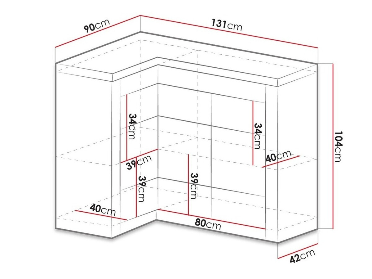Ugaoni ormar Serfeno 113 (Tamni jasen)