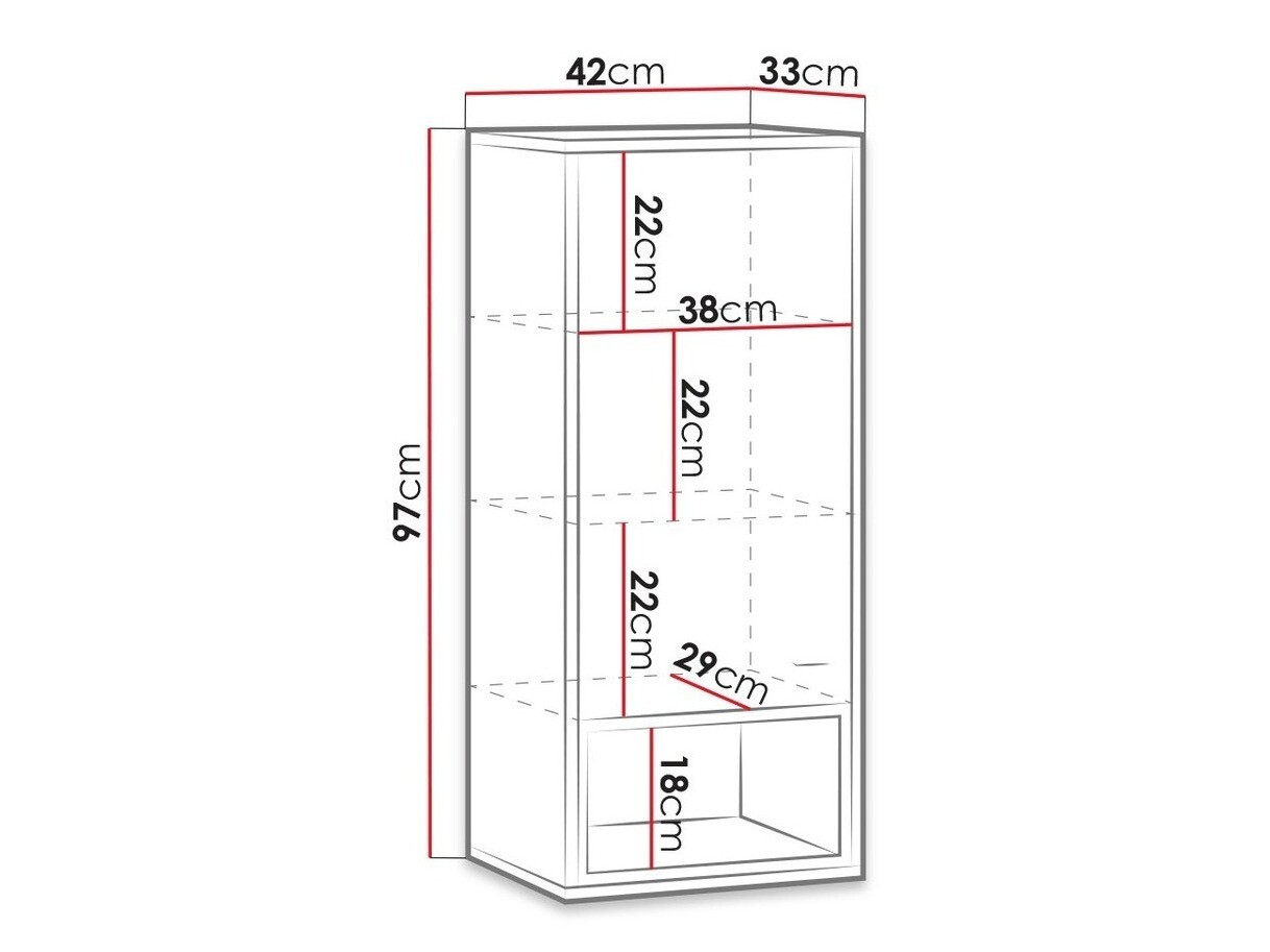 Zidni ormarić Baltesi 106 (Belo + Zanatski hrast)