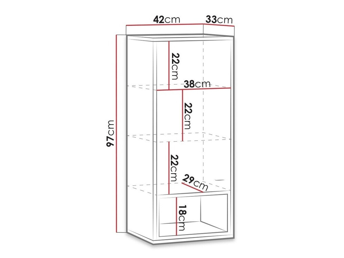 Zidni ormarić Baltesi 106 (Zanatski hrast + Crno)
