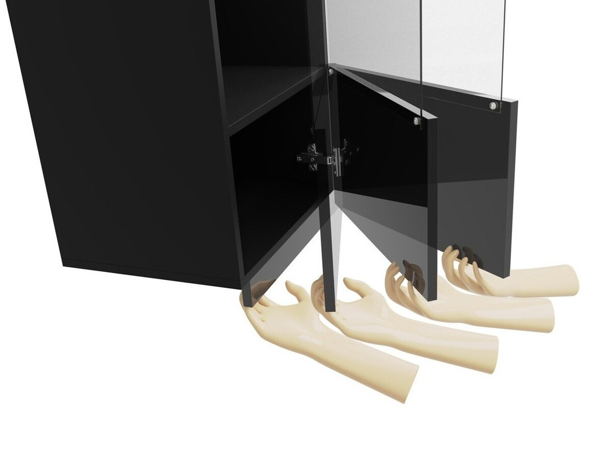 Zidni ormarić Tivdalu 126 (Crno + Crna visoki sjaj)