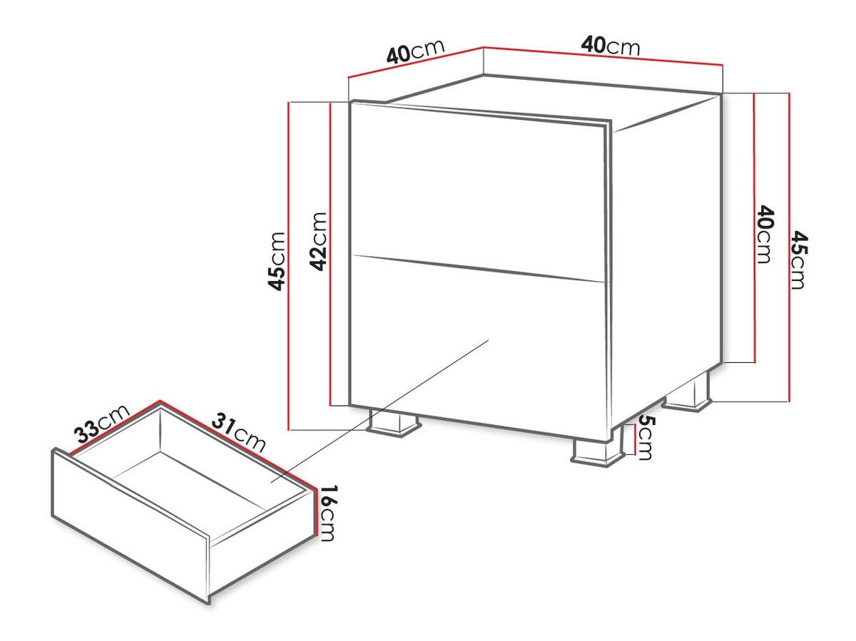Noćni ormarić Tivdalu 127 (Zlatni hrast)