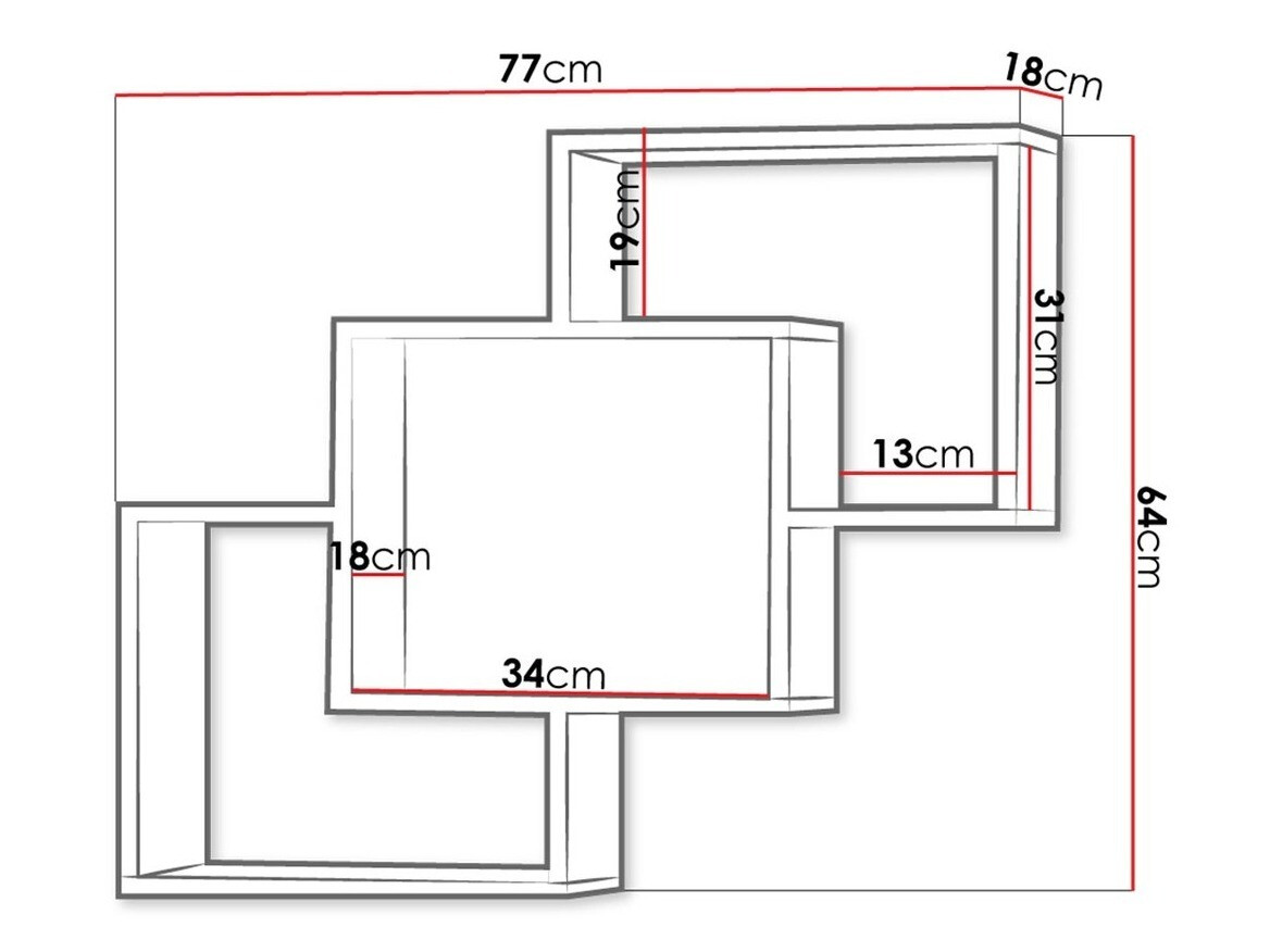 Zidna polica Lorelie 121 (Trufel hrast)
