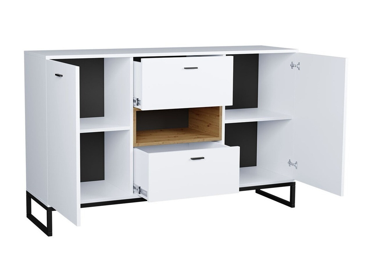 Set za kućnu kancelariju Baltesi 116 (Zanatski hrast + Crno)