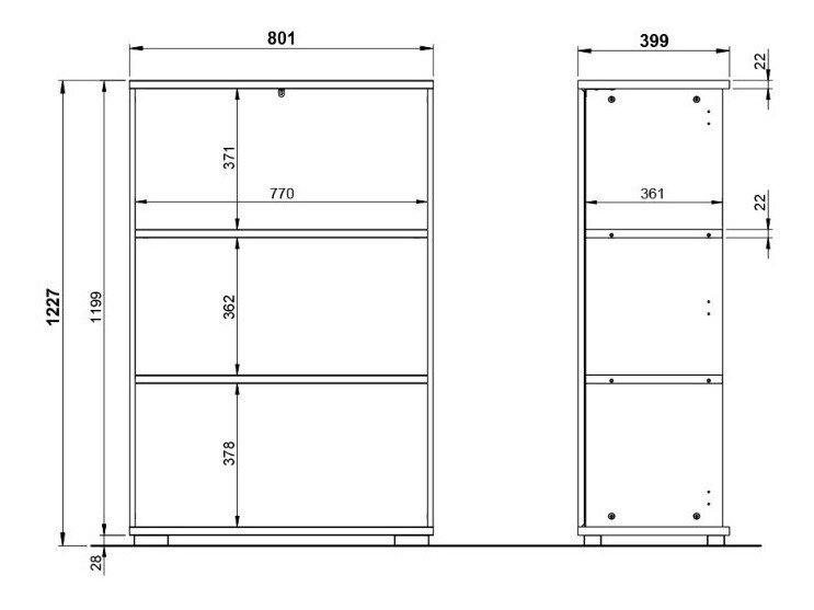Polica Lartesi 100 (Graphite + Svetloosiva)