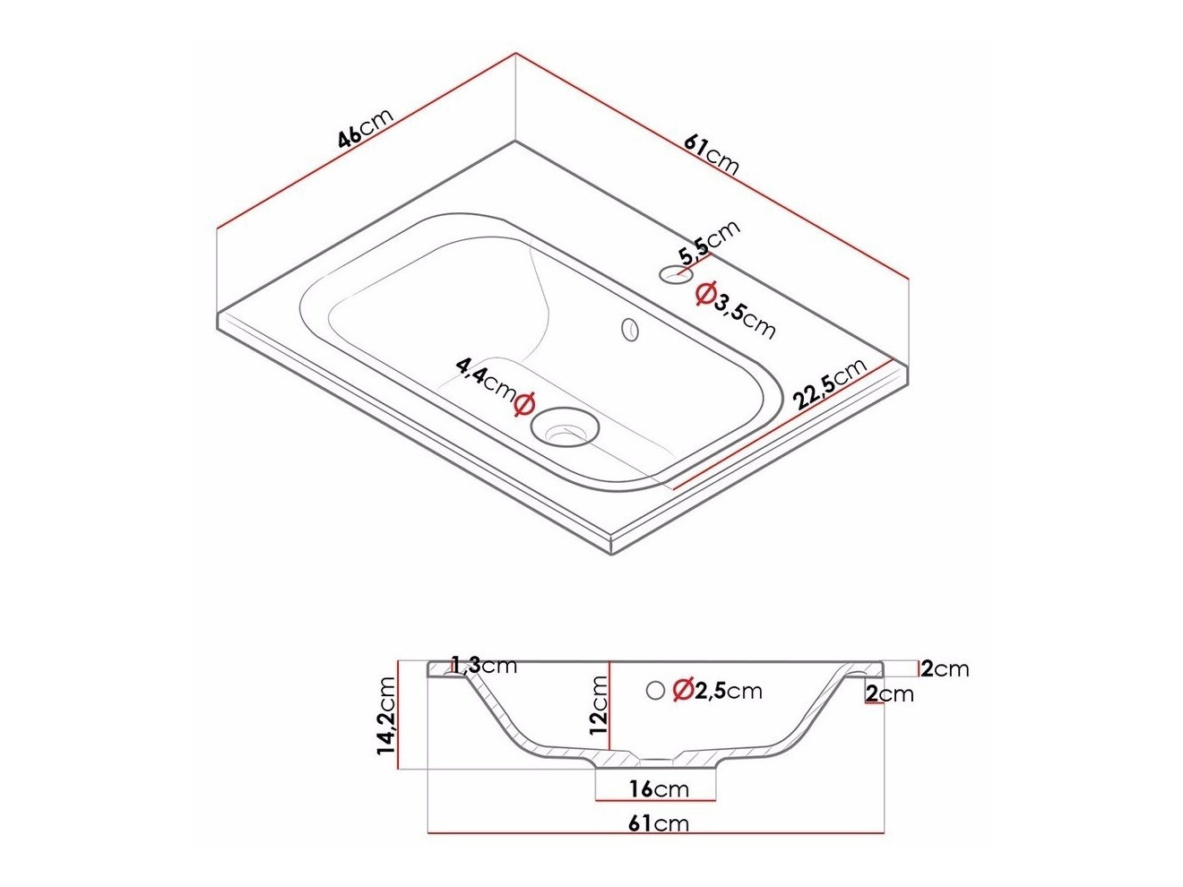Set za kupatilo Tucson 105 (Belo + Sjajno belo)