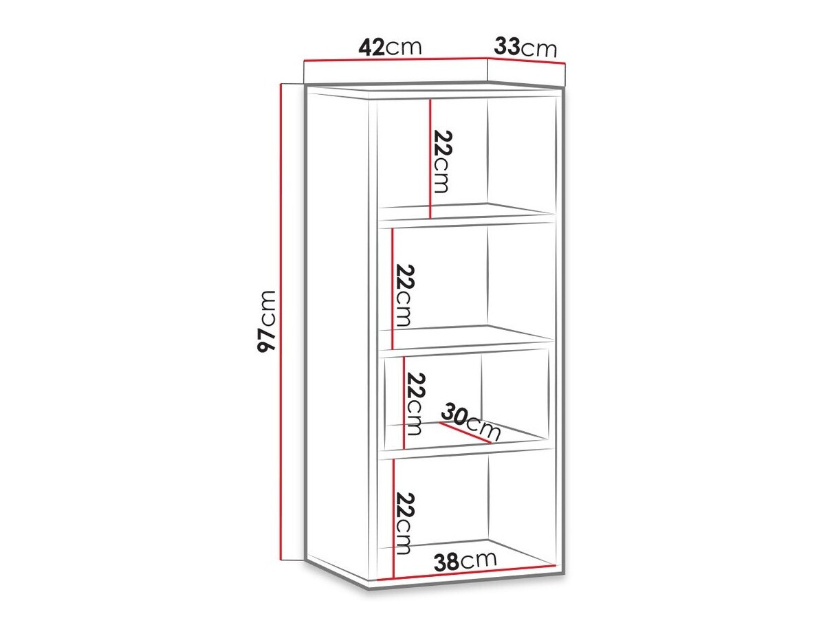 Zidna polica Baltesi 112 (Belo + Zanatski hrast)