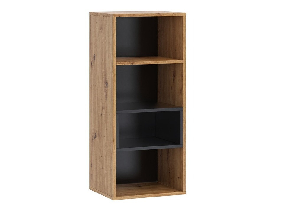 Zidna polica Baltesi 112 (Zanatski hrast + Crno)