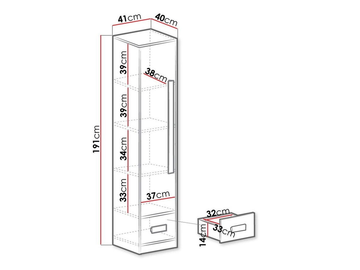 Polica Merevari 105 (Belo + Sjajno belo + Sivo)
