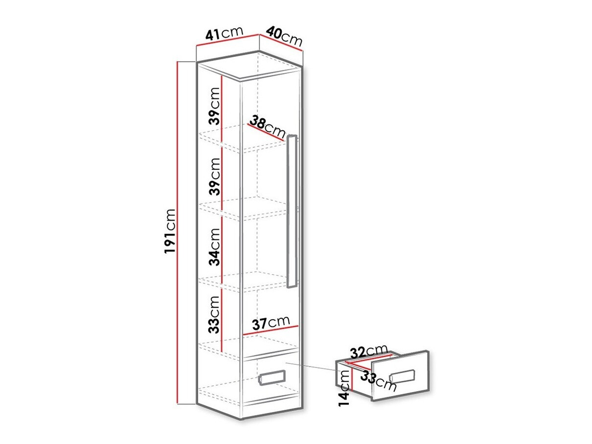 Polica Merevari 105 (Belo + Visoki sjaj Tirkizna)