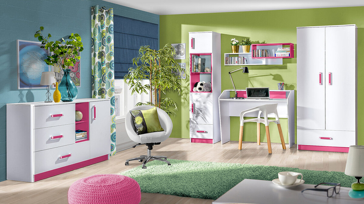 Polica Sorviru 104 (Belo + Roza)