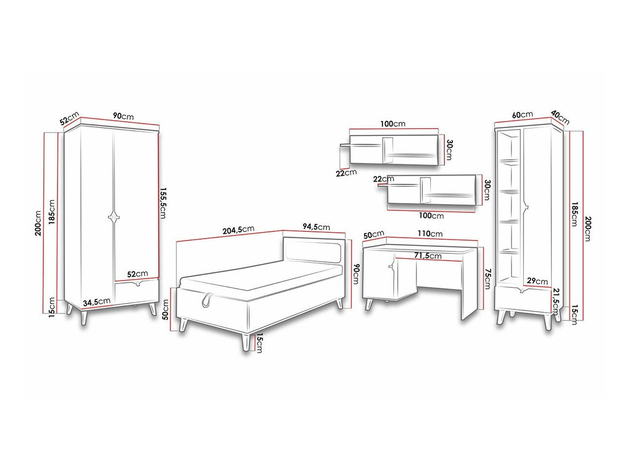 Set nameštaja Etrmoru 127