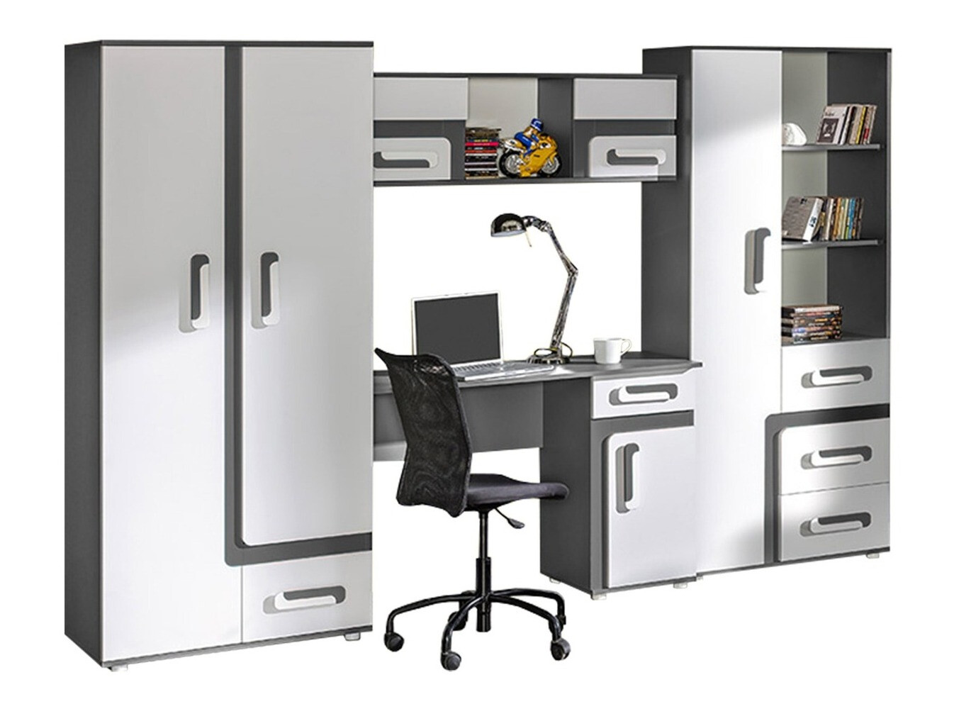 Dečija soba Aviseve 108 (Antracit + Belo)