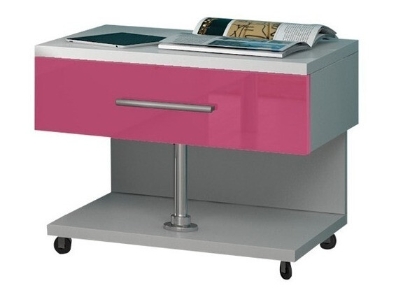 Dečija soba Salmere 110 (Sjajno belo + Sjajno roze)