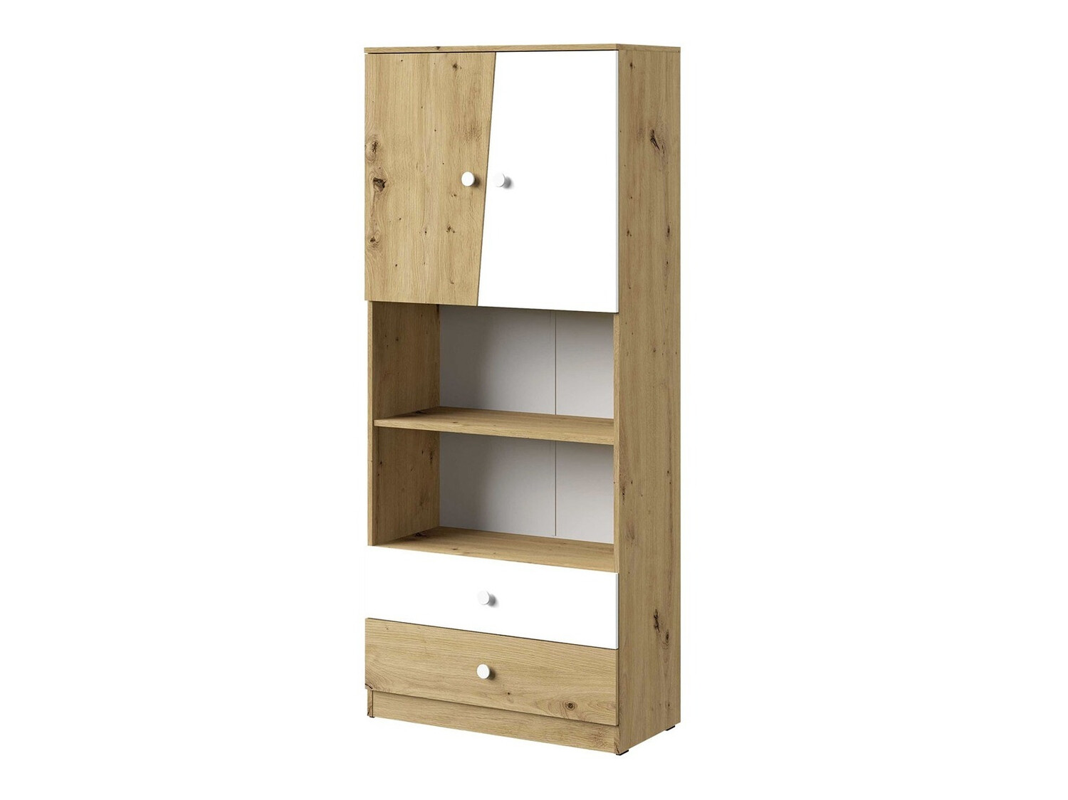 Polica Almira 103 (Artisan hrast + Belo)