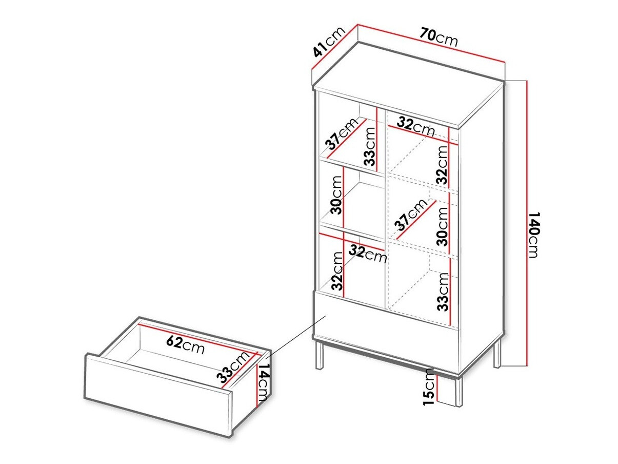 Polica Lomsore 103 (Crno)