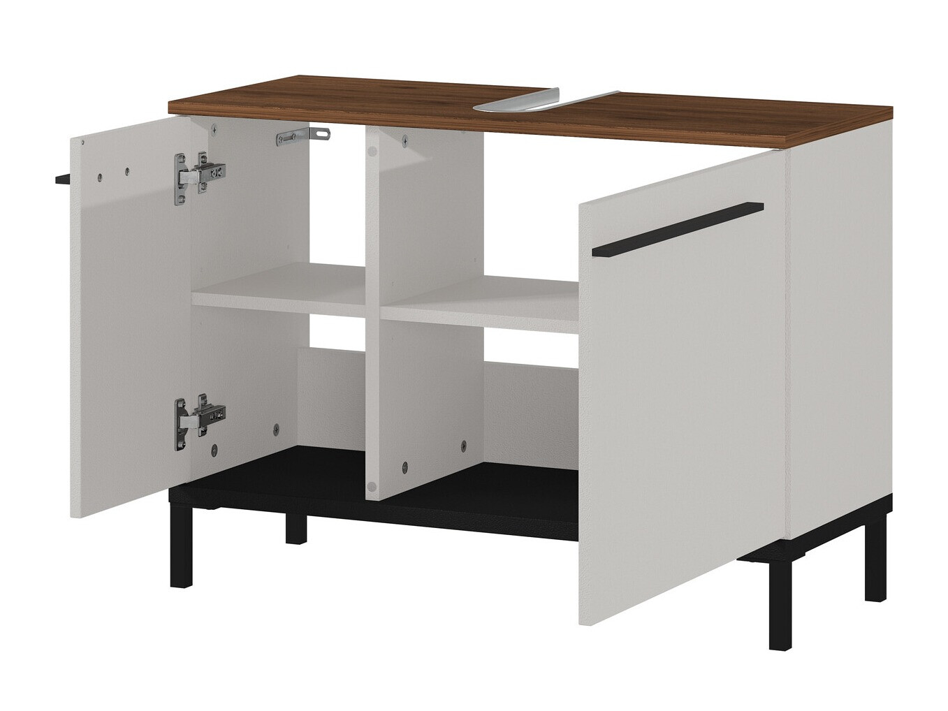 Samostojeći ormarić sa umivaonikom Ruvlevu 100 (Svetloosiva + Orah)