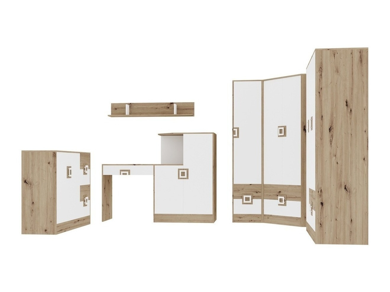 Set nameštaja Tolfere 106 (Svetli javor + Belo)