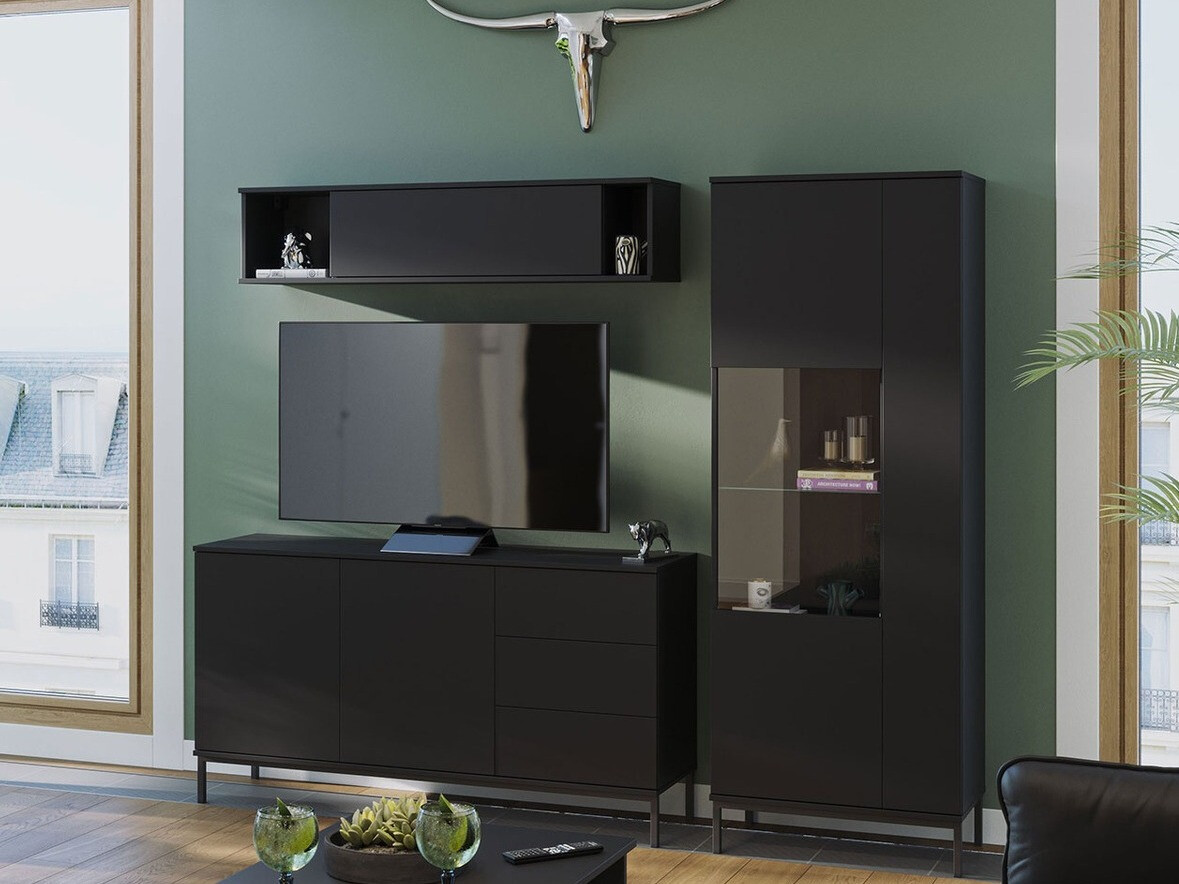 Zidna polica Lomsore 105 (Crno)