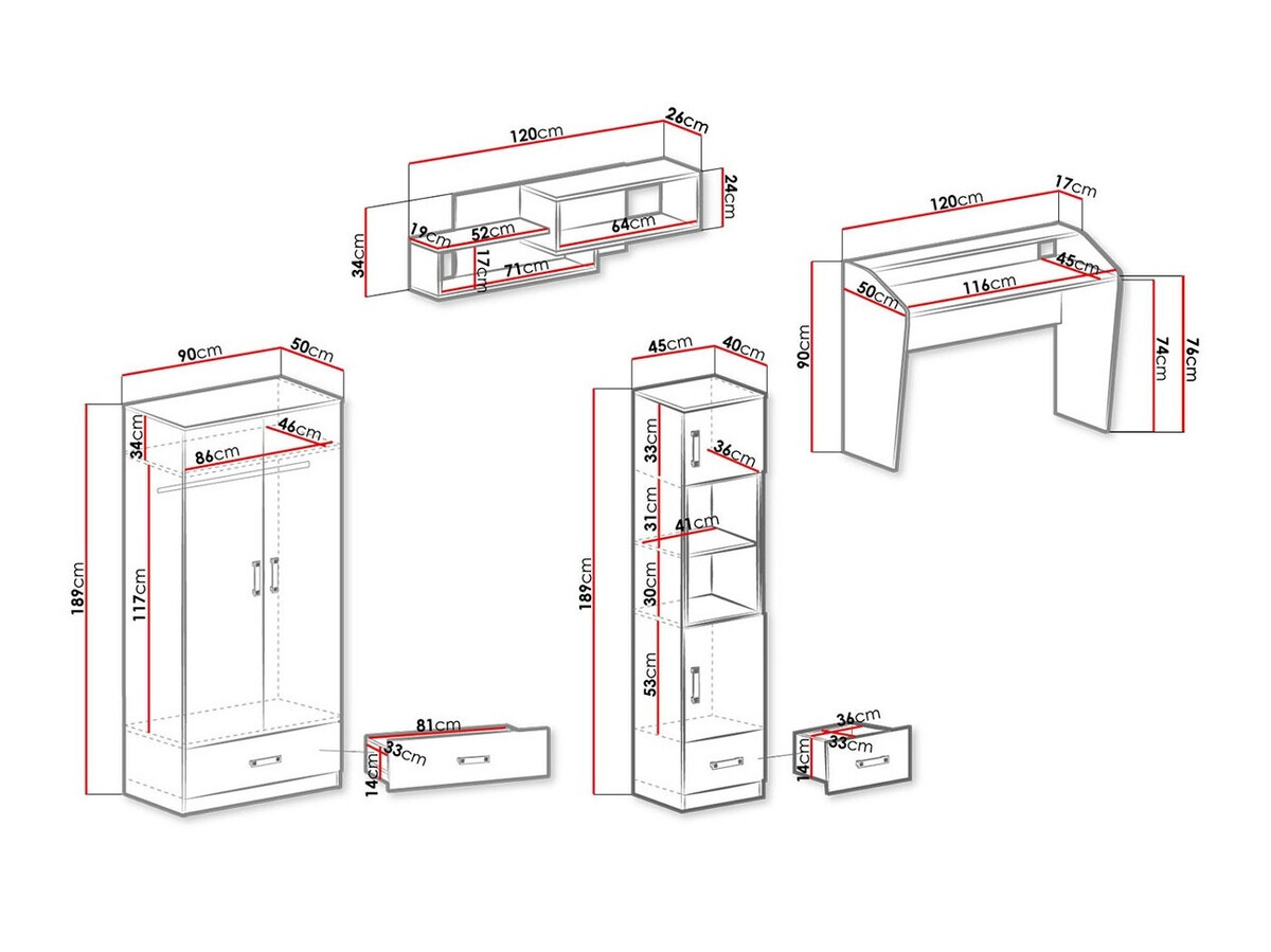 Dečija soba Sorviru 106 (Belo + Roza)