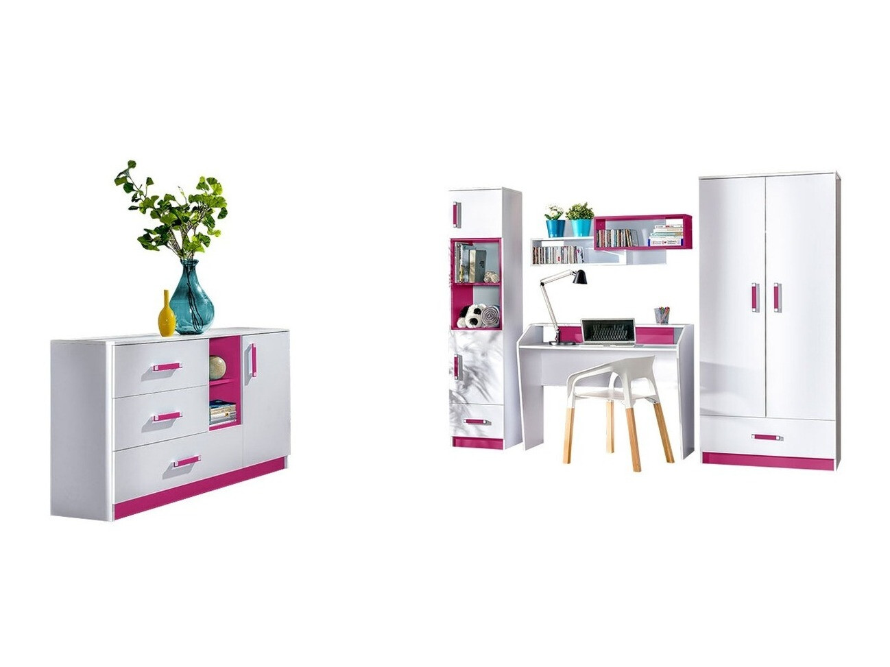 Dečija soba Sorviru 107 (Belo + Roza)