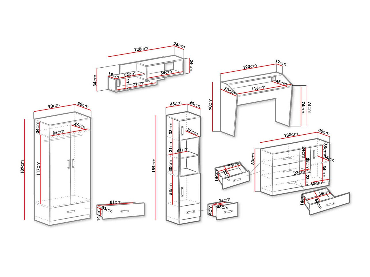 Dečija soba Sorviru 107 (Belo + Tirkizna)