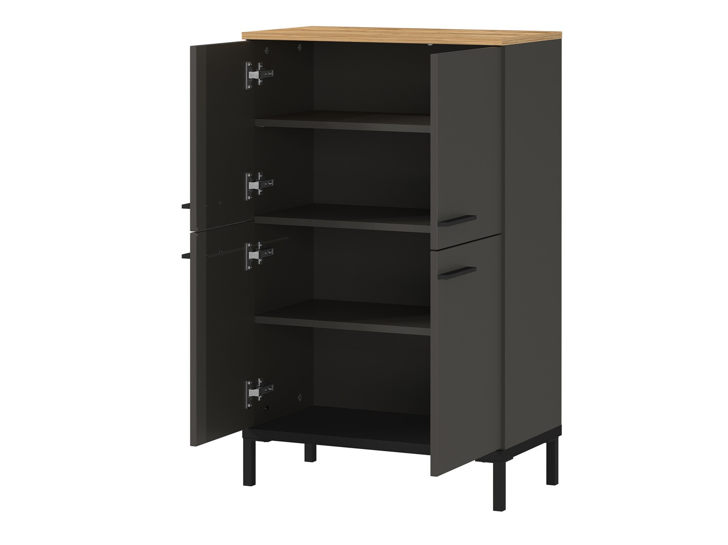 Ormarić za kupatilo Ruvlevu 102 (Graphite + Navarra hrast)