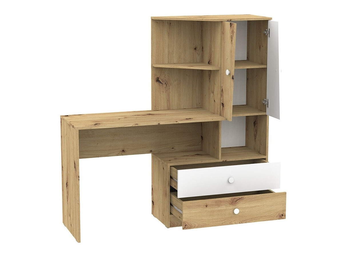 Set nameštaja Almira 114 (Zanatski hrast + Belo + Sivo)