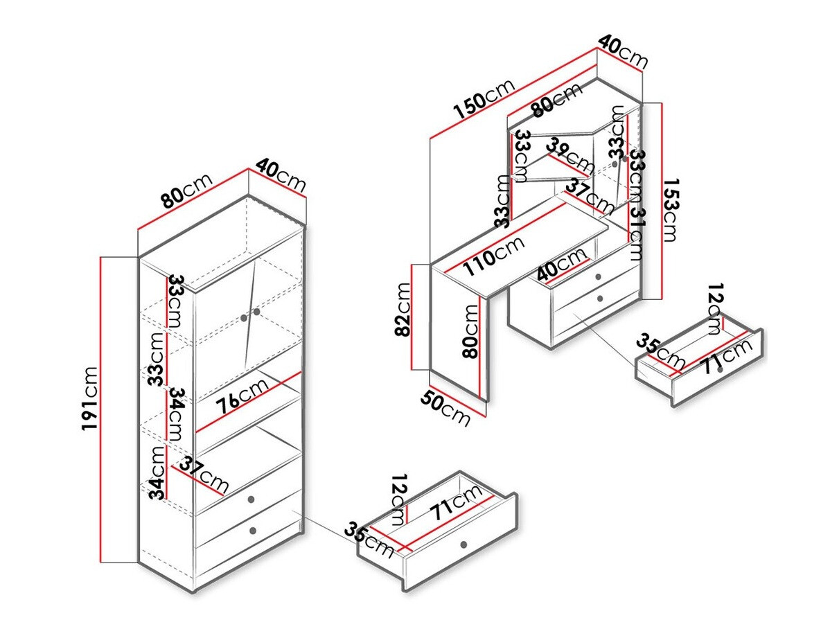 Set nameštaja Almira 115 (Artisan hrast + Belo)
