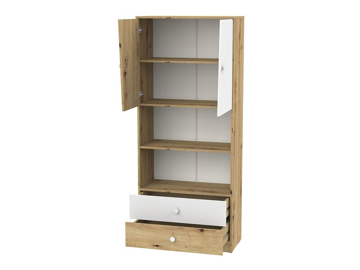 Set nameštaja Almira 115 (Zanatski hrast + Belo + Sivo)