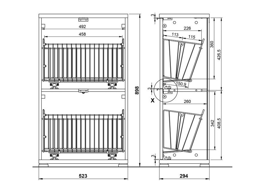 Cipelarnik Veltena 105 (Crno + Belo)