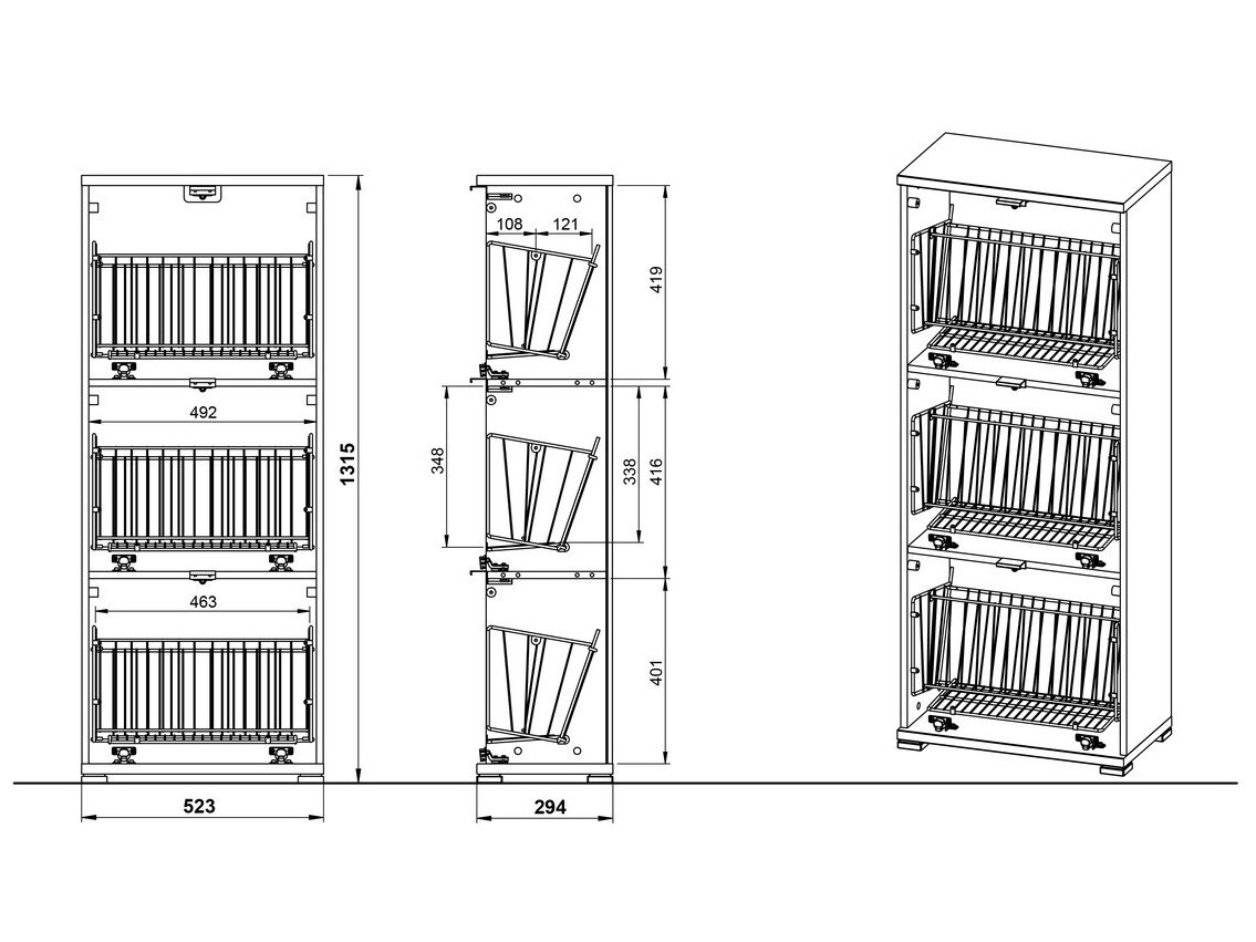 Cipelarnik Veltena 106 (Sjajno belo + Crno)