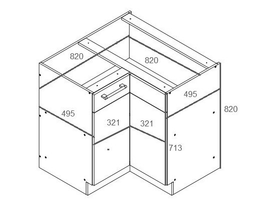 Modularni ugaoni ormarić Mode Beech 118