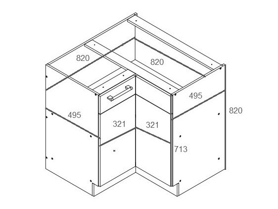 Modularni ugaoni ormarić Mode Dark 118