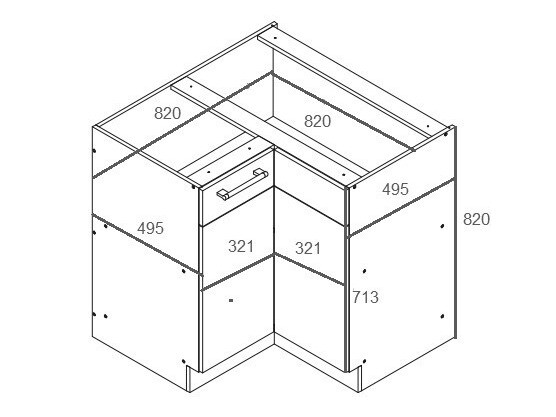 Modularni ugaoni ormarić Mode Light 118