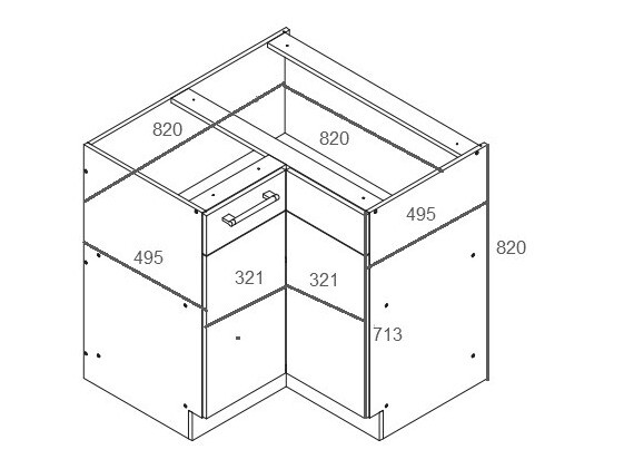 Modularni ugaoni ormarić Mode White 118