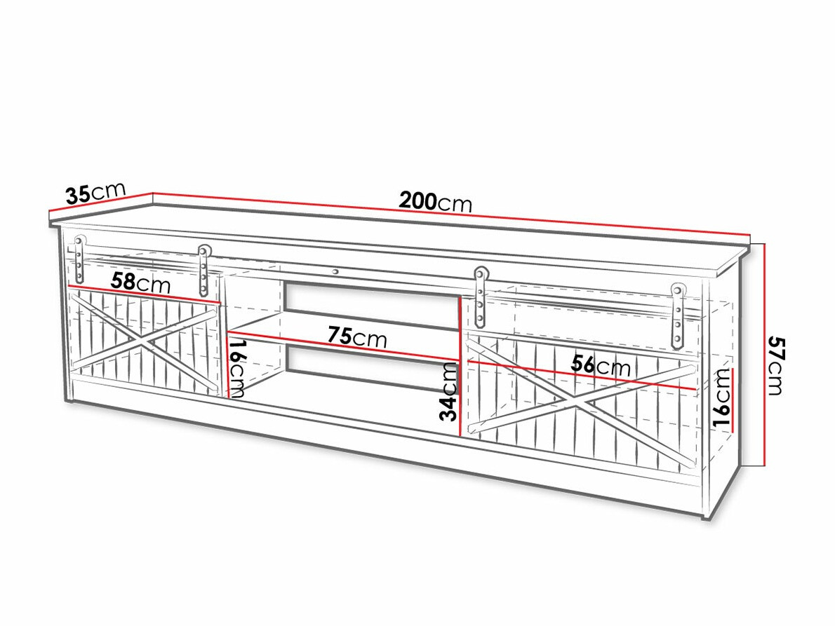 TV sto Charlotte 156 (Crno + Crna visoki sjaj)