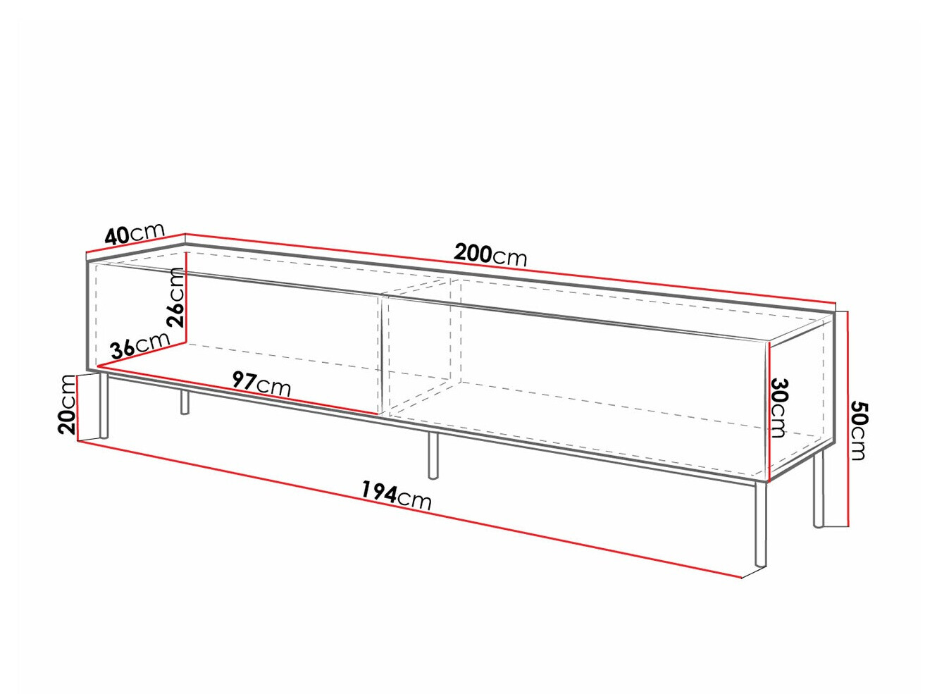 TV sto Charlotte 160 (Belo + Sjajno belo + Zlatan)