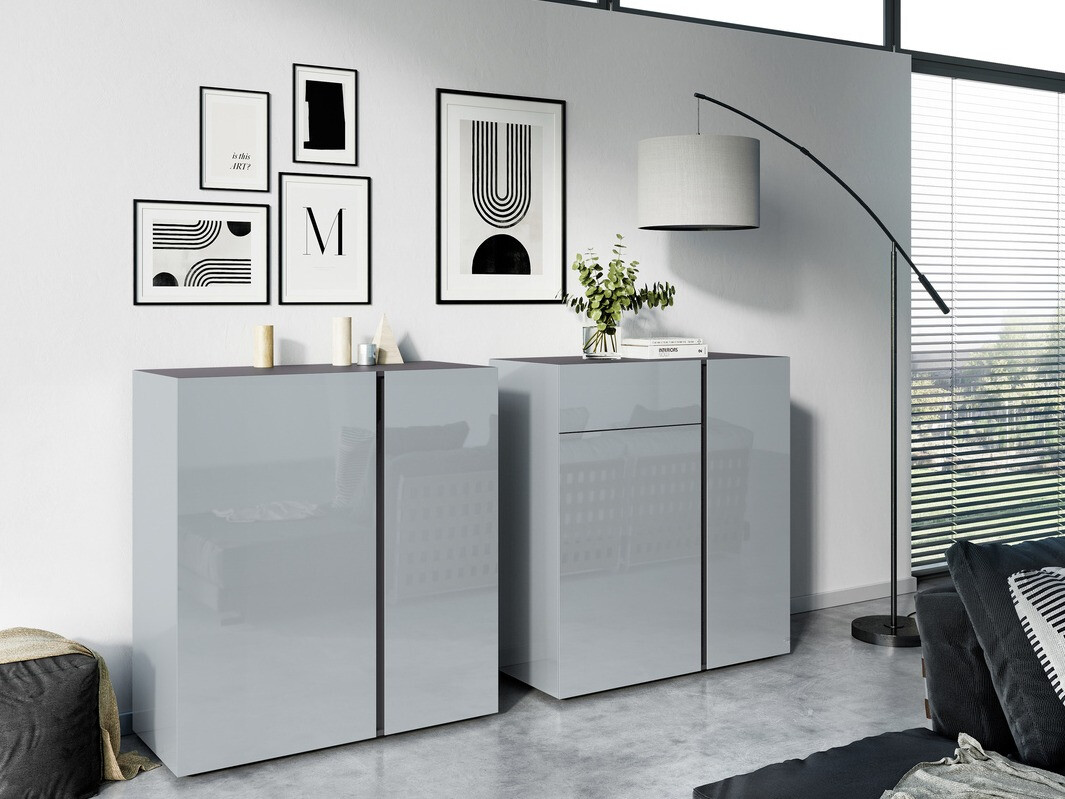 Ormarić Sacramento 289 (Sjaj siva + Graphite)